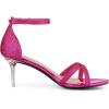 imageAllegra K Womens Sparkly Glitter Ankle Straps Stiletto Clear Heels SandalsHot Pink