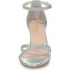 imageAllegra K Womens Sparkly Glitter Ankle Straps Stiletto Clear Heels SandalsSilver