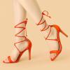 imageAllegra K Womens Stiletto Heel Laceup SandalsOrange