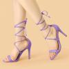 imageAllegra K Womens Stiletto Heel Laceup SandalsPurple