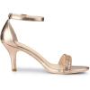 imageAllegra K Womens Stiletto Heels Rhinestone Ankle Strap SandalsRose Gold