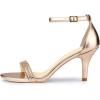 imageAllegra K Womens Stiletto Heels Rhinestone Ankle Strap SandalsRose Gold