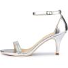 imageAllegra K Womens Stiletto Heels Rhinestone Ankle Strap SandalsSilver