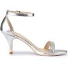 imageAllegra K Womens Stiletto Heels Rhinestone Ankle Strap SandalsSilver