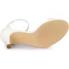 imageAllegra K Womens Stiletto Heels Rhinestone Ankle Strap SandalsWhite