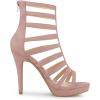 imageAllegra K Womens Stiletto Platform Heels Strappy Gladiator Heel SandalsDust Pink