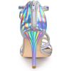 imageAllegra K Womens Strappy Ankle Strap Back Zip Stiletto Heel SandalsSilver