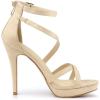 imageAllegra K Womens Strappy Platform Stiletto Heels SandalsBeige