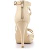 imageAllegra K Womens Strappy Platform Stiletto Heels SandalsBeige
