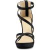 imageAllegra K Womens Strappy Platform Stiletto Heels SandalsBlack