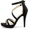 imageAllegra K Womens Strappy Platform Stiletto Heels SandalsBlack