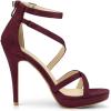 imageAllegra K Womens Strappy Platform Stiletto Heels SandalsBurgundy