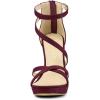imageAllegra K Womens Strappy Platform Stiletto Heels SandalsBurgundy