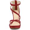 imageAllegra K Womens Strappy Platform Stiletto Heels SandalsRed