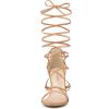 imageAllegra K Womens Strappy Straps Lace Up Stiletto Heel SandalsNude