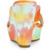 imageAllegra K Womens Tie Dye Crisscross Strap Wedges Slip on Wedge Heel Platform SandalsOrange