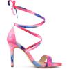 imageAllegra K Womens Tie Dye Lace Up Stiletto Heel SandalsPink