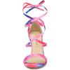 imageAllegra K Womens Tie Dye Lace Up Stiletto Heel SandalsPink