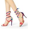 imageAllegra K Womens Tie Dye Lace Up Stiletto Heel SandalsPurple