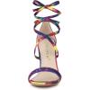 imageAllegra K Womens Tie Dye Lace Up Stiletto Heel SandalsPurple