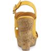imageAllegra K Womens Wood Wedges Platform Wedge SandalsYellow