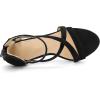 imageAllegra K Womens Zipper Ankle Strap Stiletto Heel SandalsBlack