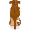 imageAllegra K Womens Zipper Ankle Strap Stiletto Heel SandalsBrown