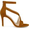 imageAllegra K Womens Zipper Ankle Strap Stiletto Heel SandalsBrown