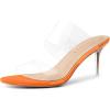 imageAllegra K Womens Clear Slide Stiletto Heel Clear SandalsOrange
