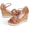imageAllegra K Womens Cork Wedges Platform Wedge Heel SandalsBrown