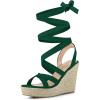 imageAllegra K Womens Espadrilles Platform Heels Lace Up Wedge SandalsGreen
