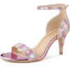 imageAllegra K Womens Glitter Ankle Strap Stiletto Heel SandalsHot Pink