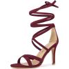 imageAllegra K Womens Lace Up Heels Stiletto High Heel SandalsBurgundy