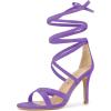 imageAllegra K Womens Lace Up Heels Stiletto High Heel SandalsPurple