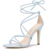 imageAllegra K Womens Lace Up Heels Strappy Stiletto Heel SandalsLight Blue