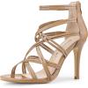 imageAllegra K Womens Open Toe Strappy Stiletto Heel Lace Up SandalsNude