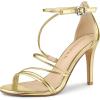 imageAllegra K Womens Party Strappy Stiletto High Heels SandalsGold