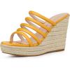 imageAllegra K Womens Platform Espadrille Wedge Strappy Straps Slides WedgesGolden Yellow