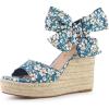 imageAllegra K Womens Platform Floral Printed Slingback Espadrille Wedge SandalsBlue