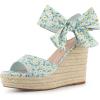 imageAllegra K Womens Platform Floral Printed Slingback Espadrille Wedge SandalsSky Blue