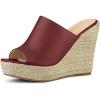 imageAllegra K Womens Slip on Platform Sandals Espadrilles Wedges Slides MulesBurgundy