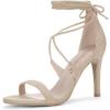 imageAllegra K Womens Stiletto Heel Laceup SandalsBeige