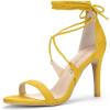 imageAllegra K Womens Stiletto Heel Laceup SandalsYellow