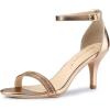 imageAllegra K Womens Stiletto Heels Rhinestone Ankle Strap SandalsRose Gold
