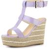 imageAllegra K Womens Strappy Espadrille Wedges Platform Purple Sandals  75 M US