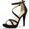 imageAllegra K Womens Strappy Platform Stiletto Heels SandalsBlack
