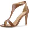 imageAllegra K Womens T Strap Open Toe Stiletto Heel SandalsBrown