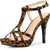 imageAllegra K Womens T Strap Slingback Platform Stiletto Heel SandalsLeopard