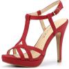 imageAllegra K Womens T Strap Slingback Platform Stiletto Heel SandalsRed