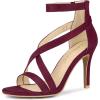 imageAllegra K Womens Zipper Ankle Strap Stiletto Heel SandalsBurgundy